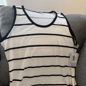 Cream and black tank top